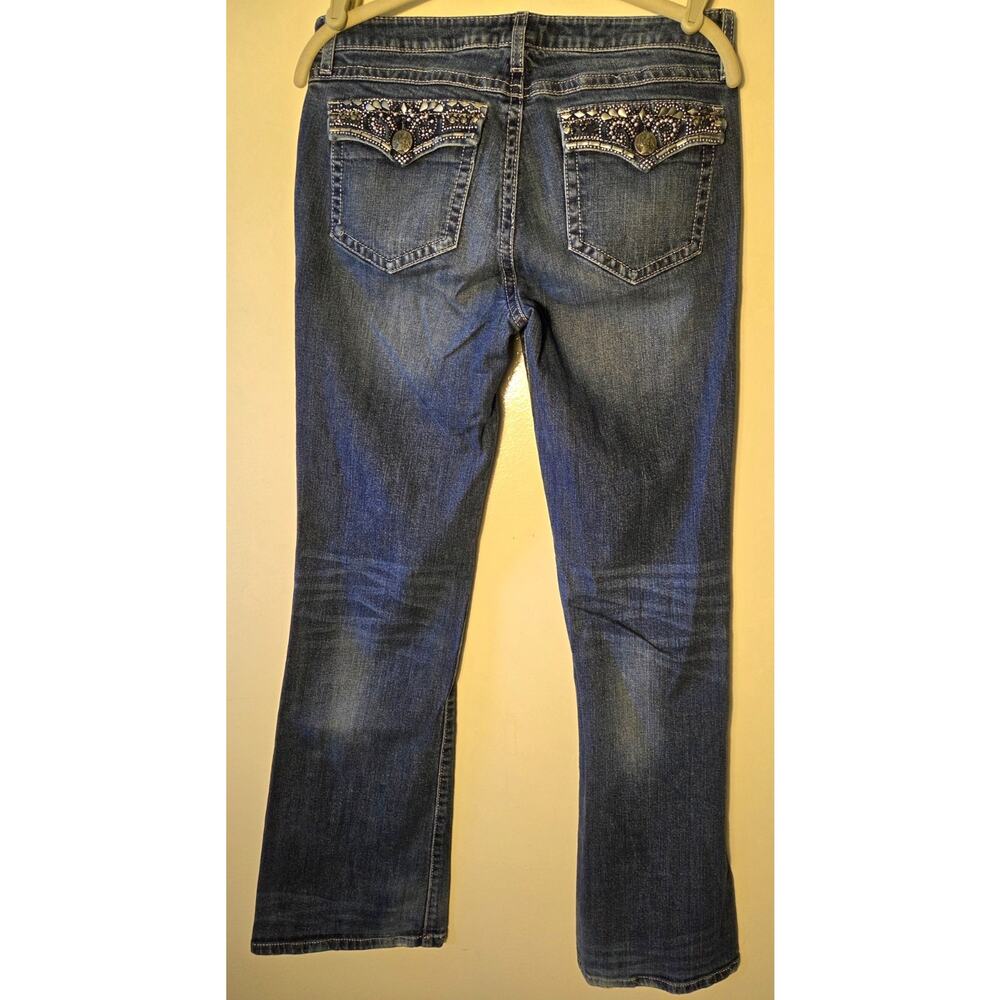 Rock 47 Wrangler Low Rise Bootcut Jeans Juniors 9 X 34 Studded Pockets Cowgirl